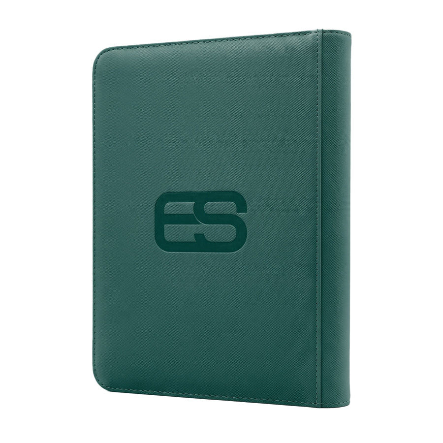 Dark Green Standard Card 9 Pocket Zip Binder