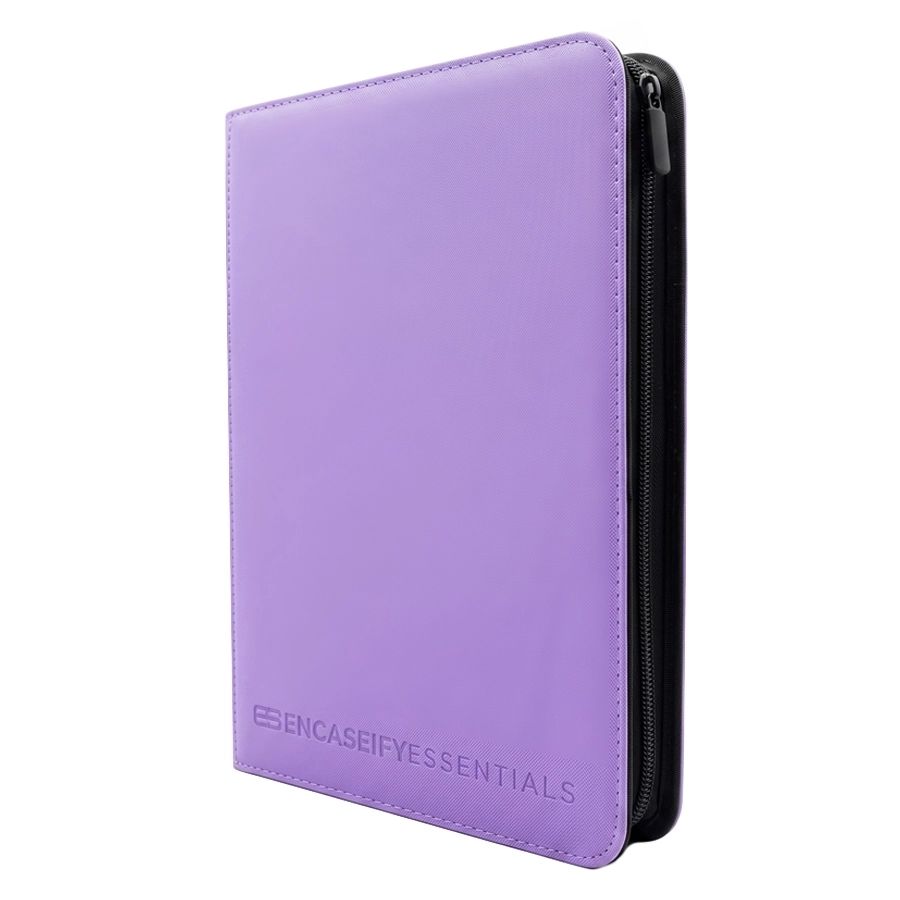 Lavender Standard Card 9 Pocket Zip Binder