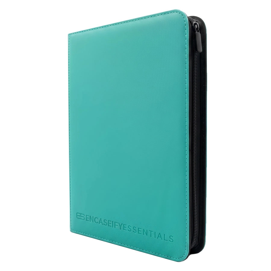 Teal Standard Card 9 Pocket Zip Binder
